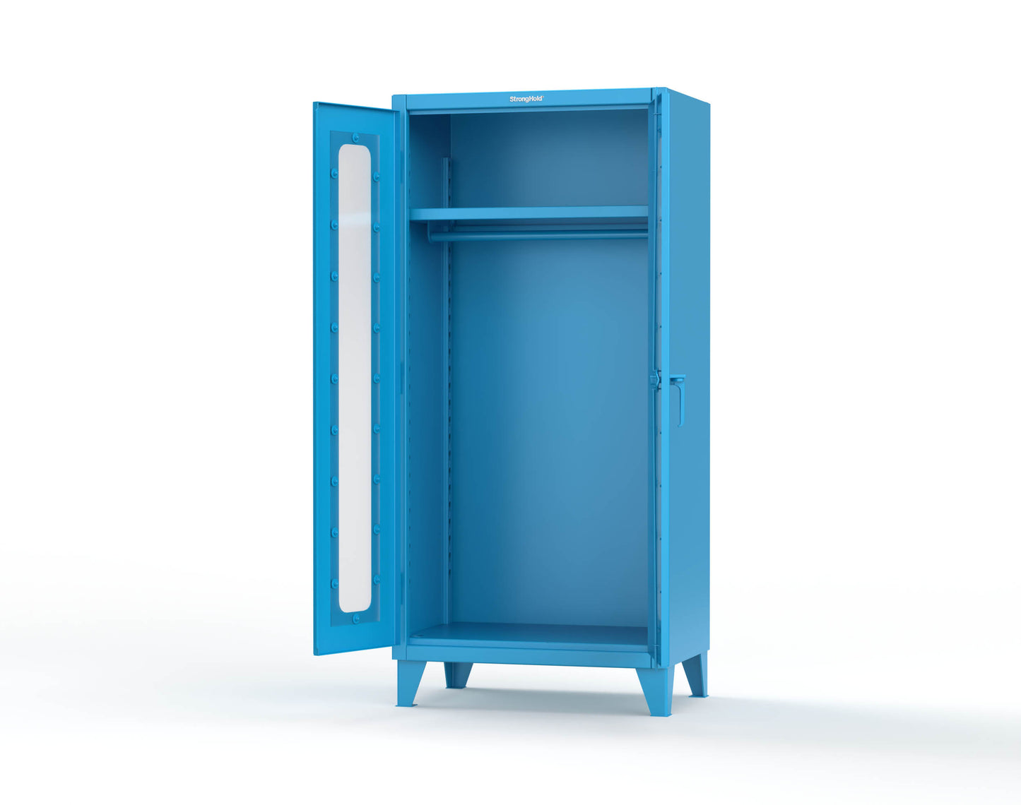 Extreme Duty 12 GA Clear View Uniform Cabinet with Hanger Rod, 1 Shelf - 36 In. W x 24 In. D x 78 In. H - 36-LD-WR-241-5012