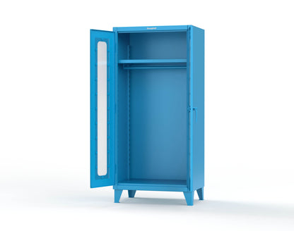 Extreme Duty 12 GA Clear View Uniform Cabinet with Hanger Rod, 1 Shelf - 36 In. W x 24 In. D x 78 In. H - 36-LD-WR-241-5012