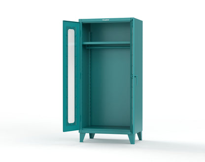 Extreme Duty 12 GA Clear View Uniform Cabinet with Hanger Rod, 1 Shelf - 36 In. W x 24 In. D x 78 In. H - 36-LD-WR-241-5021