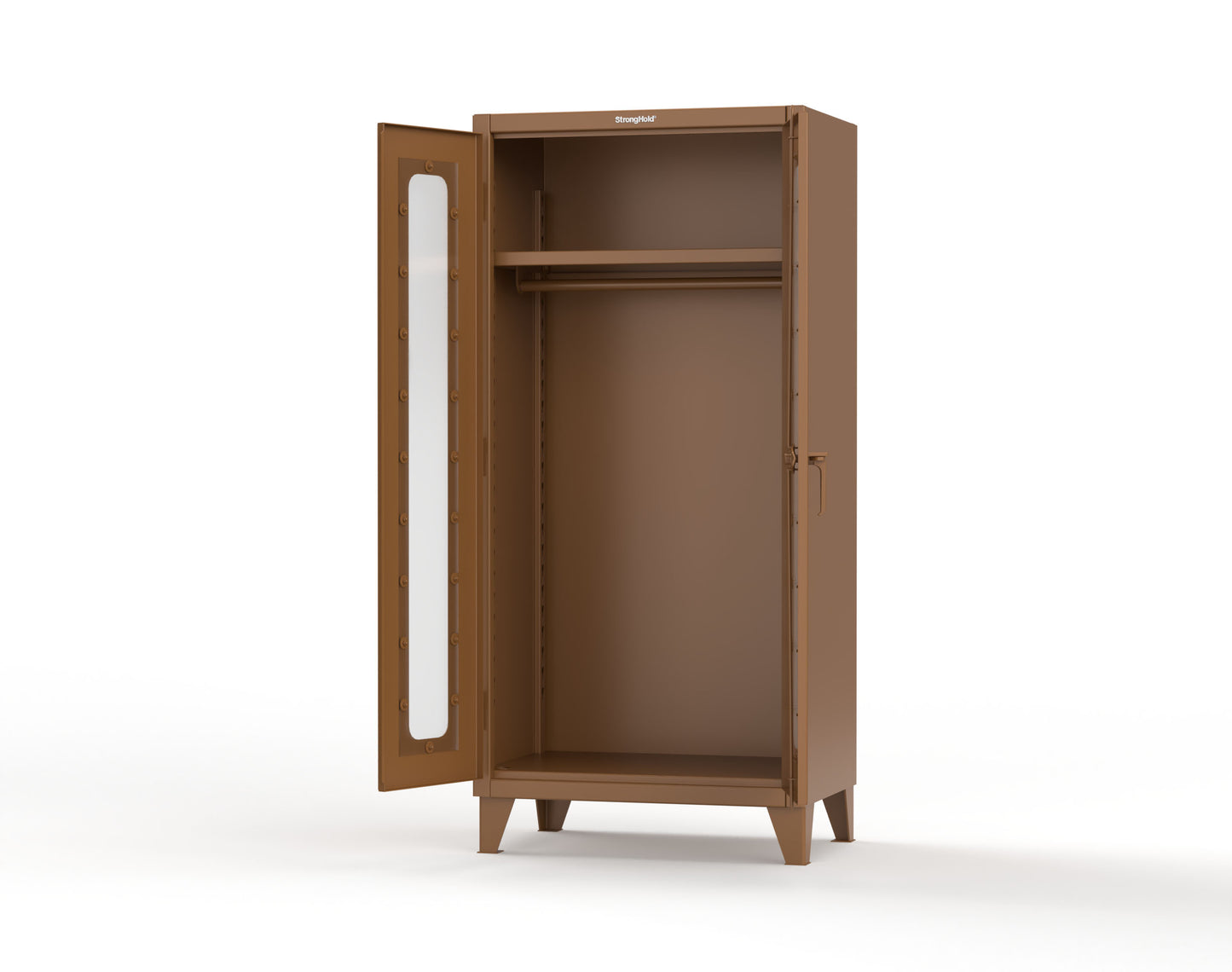 Extreme Duty 12 GA Clear View Uniform Cabinet with Hanger Rod, 1 Shelf - 36 In. W x 24 In. D x 78 In. H - 36-LD-WR-241-8008