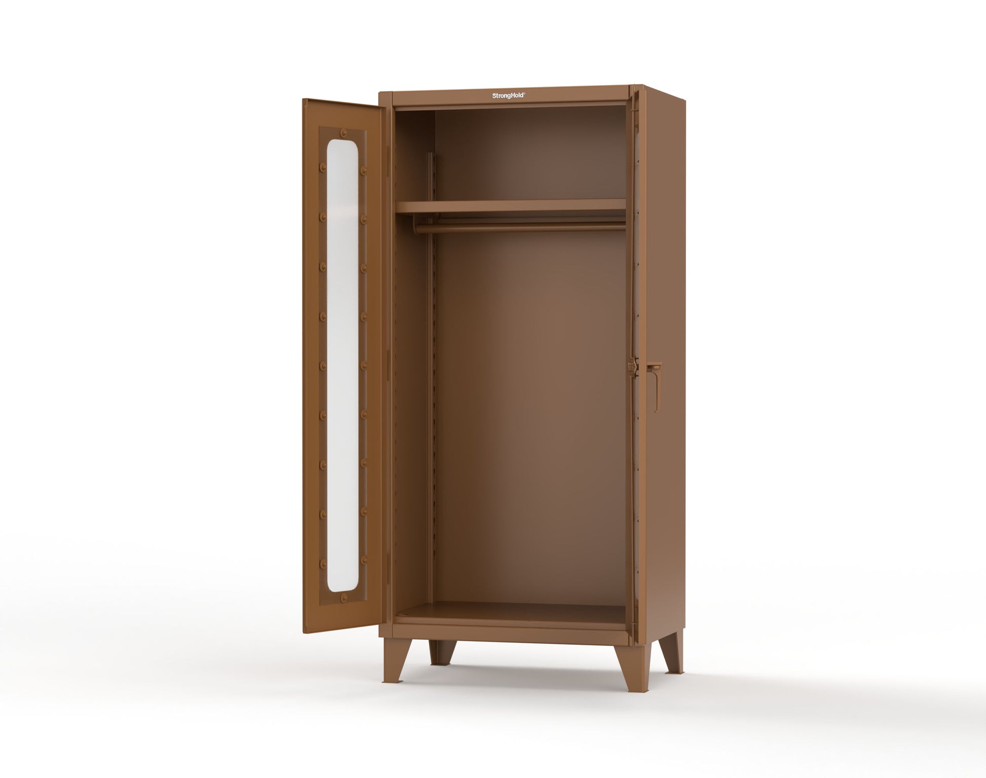Extreme Duty 12 GA Clear View Uniform Cabinet with Hanger Rod, 1 Shelf - 36 In. W x 24 In. D x 78 In. H - 36-LD-WR-241-8008