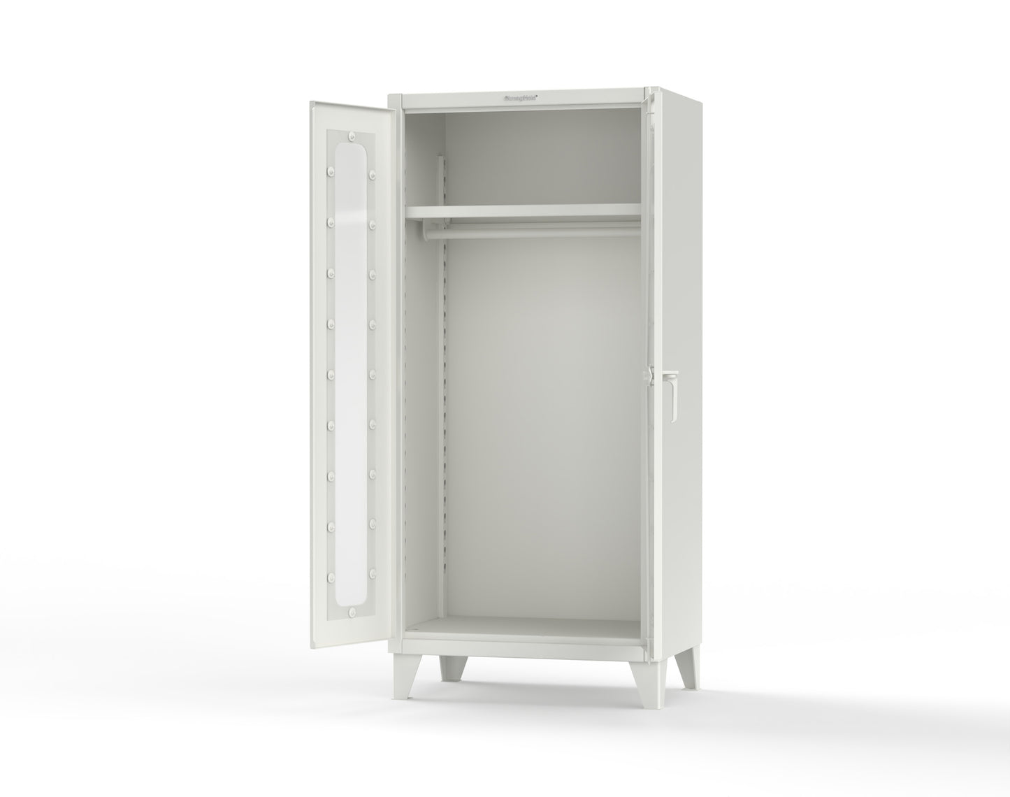 Extreme Duty 12 GA Clear View Uniform Cabinet with Hanger Rod, 1 Shelf - 36 In. W x 24 In. D x 78 In. H - 36-LD-WR-241-9003