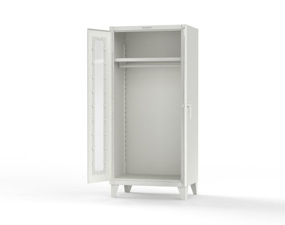 Extreme Duty 12 GA Clear View Uniform Cabinet with Hanger Rod, 1 Shelf - 36 In. W x 24 In. D x 78 In. H - 36-LD-WR-241-9003
