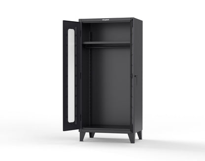 Extreme Duty 12 GA Clear View Uniform Cabinet with Hanger Rod, 1 Shelf - 36 In. W x 24 In. D x 78 In. H - 36-LD-WR-241-9005