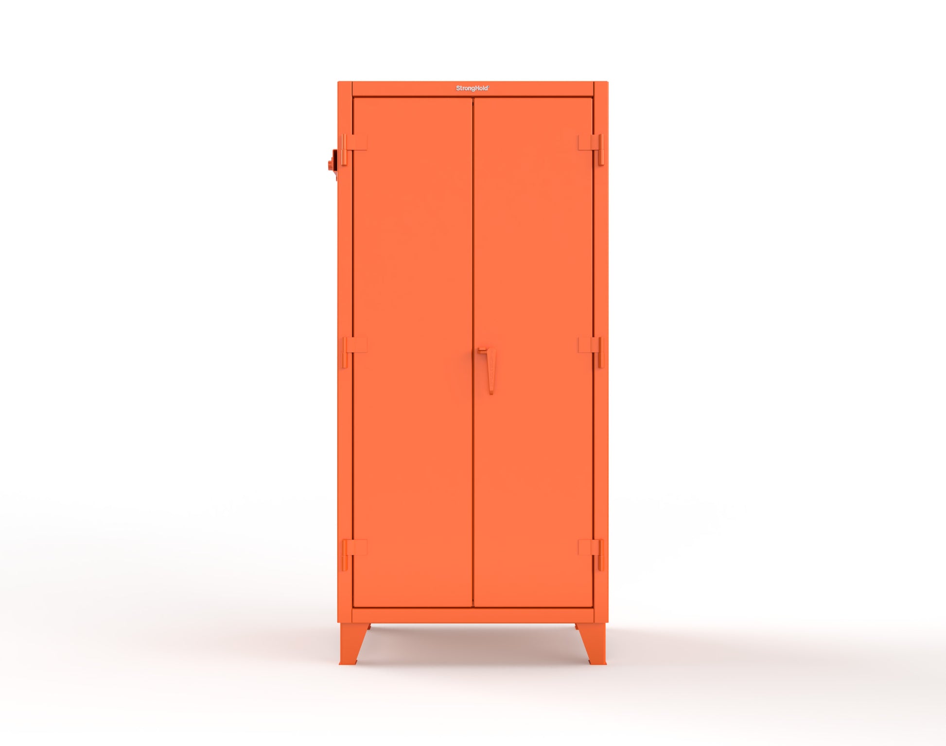 Extreme Duty 12 GA Cabinet with Pegboard Doors, Broom Handles, 4 Drawers, 3 Shelves - 36 In. W x 24 In. D x 78 In. H - 36-PB-243-4DB-BH-2009