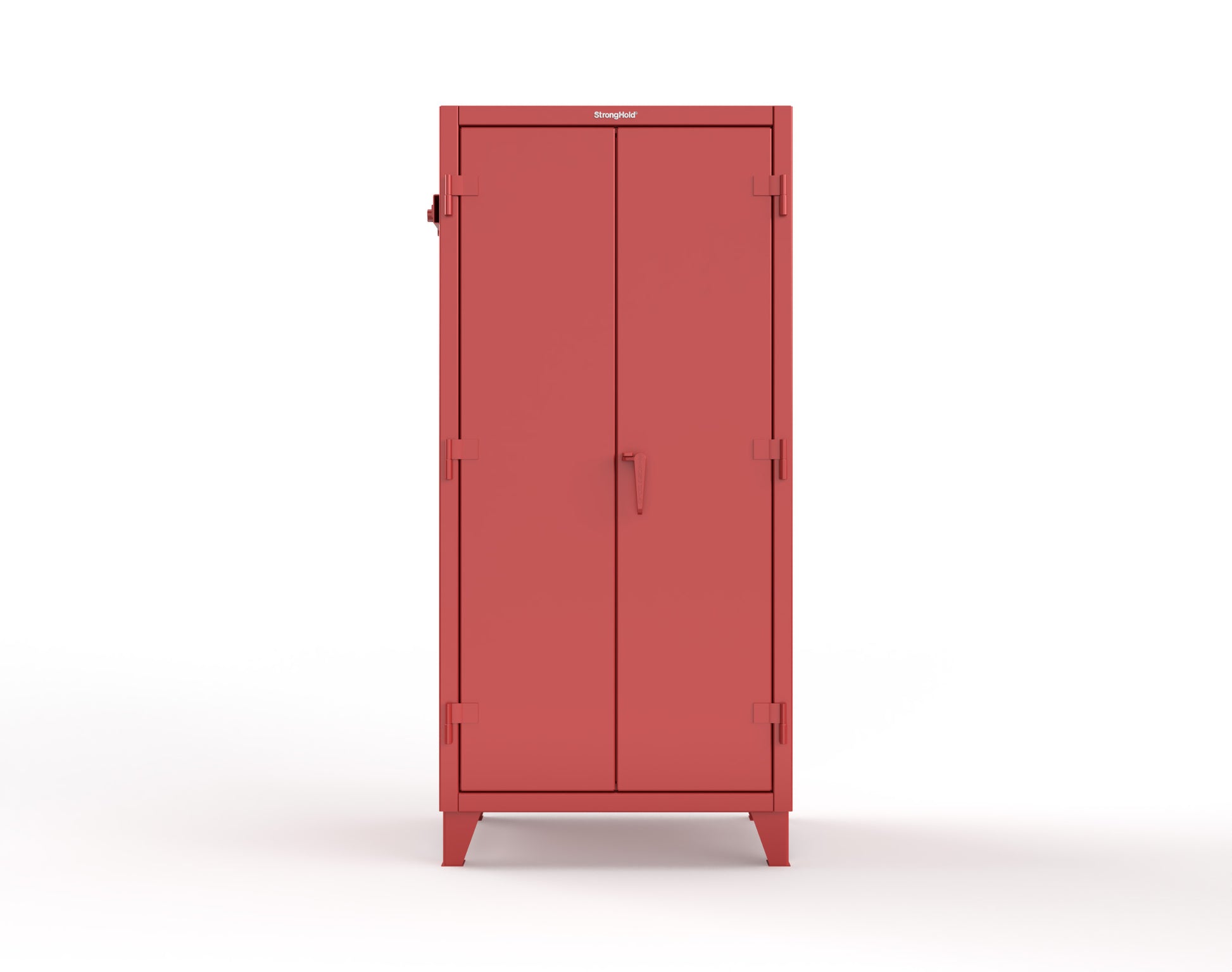 Extreme Duty 12 GA Cabinet with Pegboard Doors, Broom Handles, 4 Drawers, 3 Shelves - 36 In. W x 24 In. D x 78 In. H - 36-PB-243-4DB-BH-3001