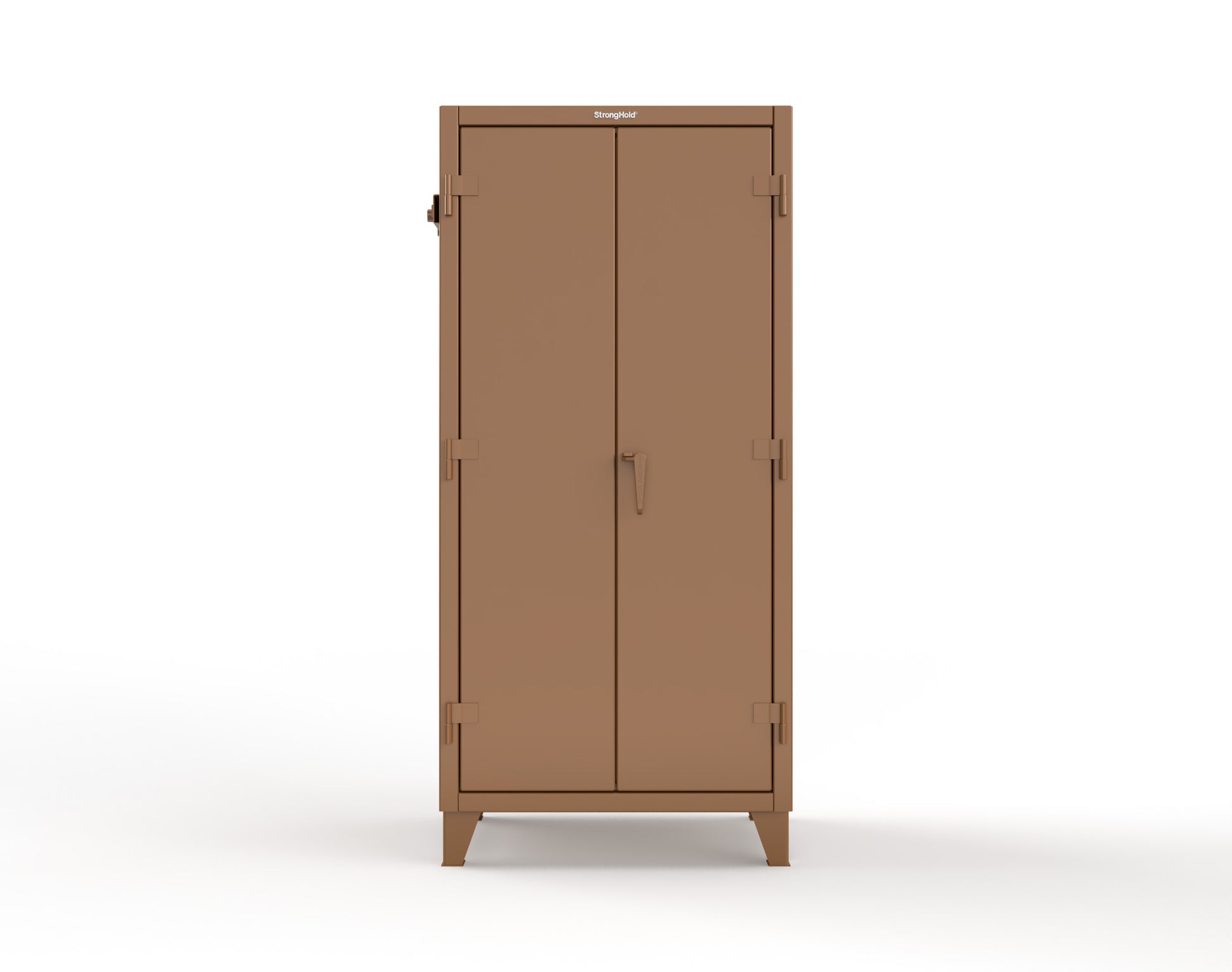 Extreme Duty 12 GA Cabinet with Pegboard Doors, Broom Handles, 4 Drawers, 3 Shelves - 36 In. W x 24 In. D x 78 In. H - 36-PB-243-4DB-BH-8008