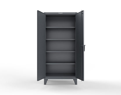 Extreme Duty 12 GA Cabinet with Pegboard Doors, 4 Shelves - 36 In. W x 24 In. D x 78 In. H - 36-PB-244-7024