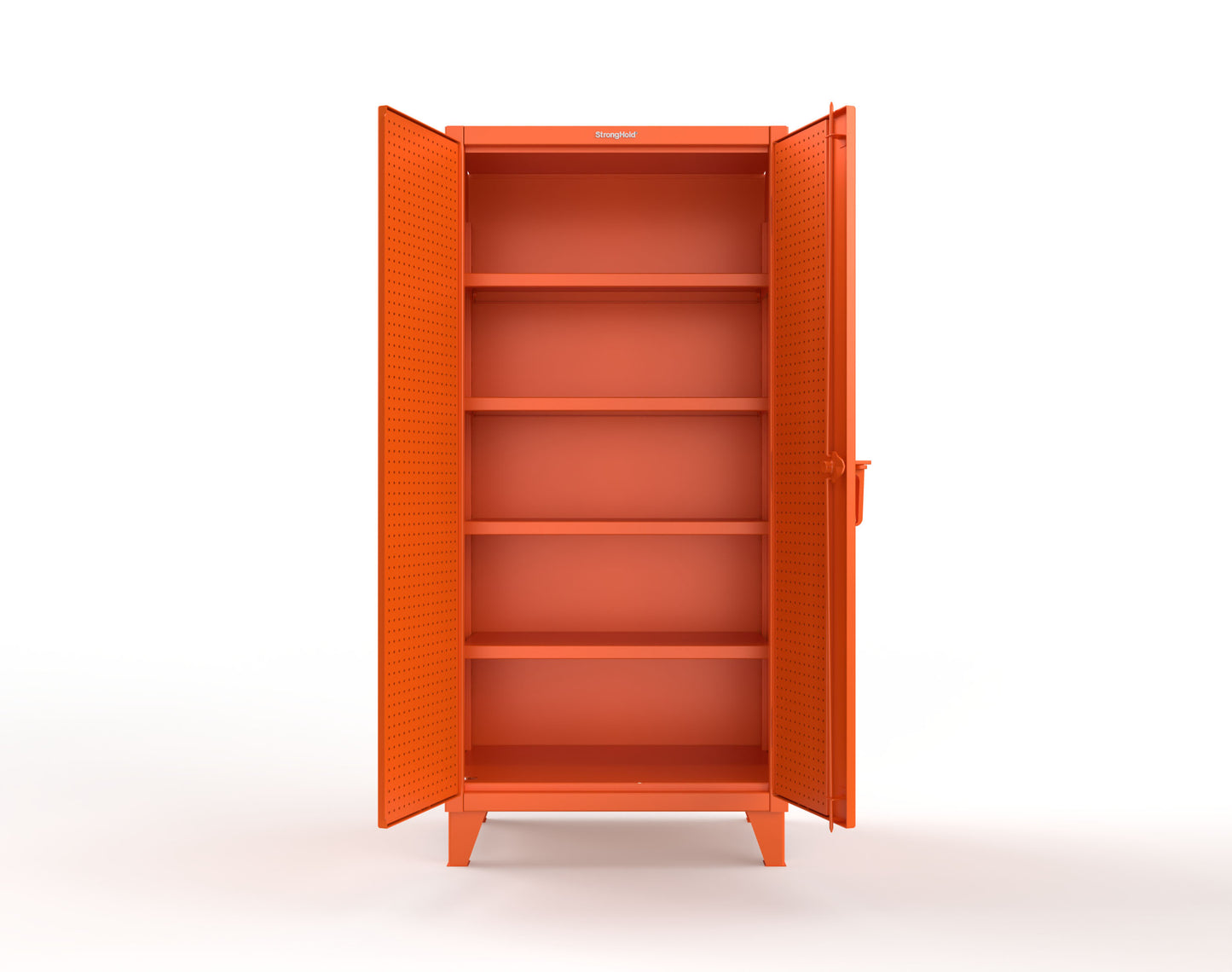 Extreme Duty 12 GA Cabinet with Pegboard Doors, 4 Shelves - 36 In. W x 24 In. D x 78 In. H - 36-PB-244-2009