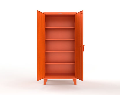 Extreme Duty 12 GA Cabinet with Pegboard Doors, 4 Shelves - 36 In. W x 24 In. D x 78 In. H - 36-PB-244-2009