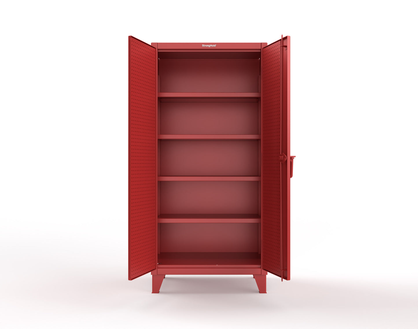 Extreme Duty 12 GA Cabinet with Pegboard Doors, 4 Shelves - 36 In. W x 24 In. D x 78 In. H - 36-PB-244-3001