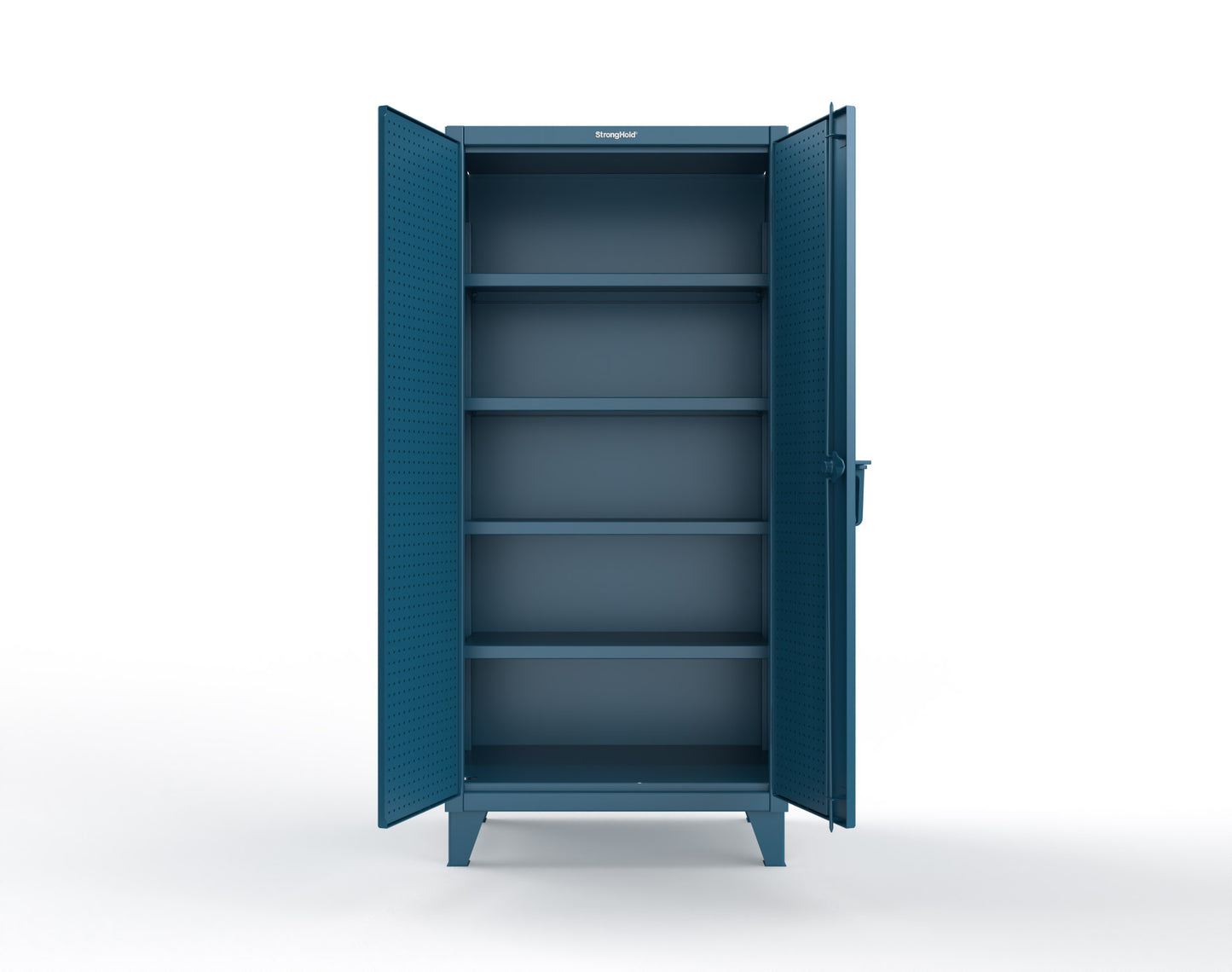 Extreme Duty 12 GA Cabinet with Pegboard Doors, 4 Shelves - 36 In. W x 24 In. D x 78 In. H - 36-PB-244-5001