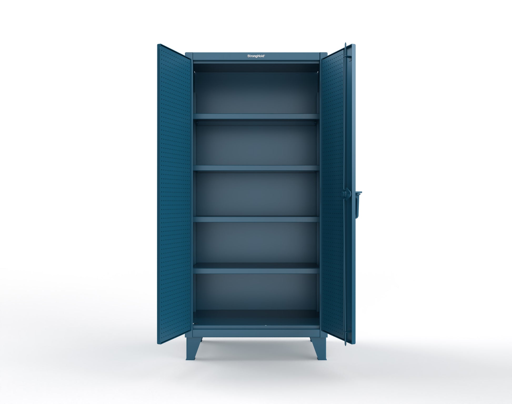 Extreme Duty 12 GA Cabinet with Pegboard Doors, 4 Shelves - 36 In. W x 24 In. D x 78 In. H - 36-PB-244-5001