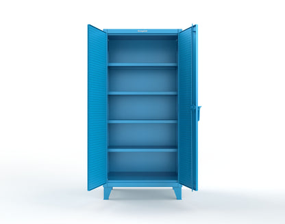 Extreme Duty 12 GA Cabinet with Pegboard Doors, 4 Shelves - 36 In. W x 24 In. D x 78 In. H - 36-PB-244-5012