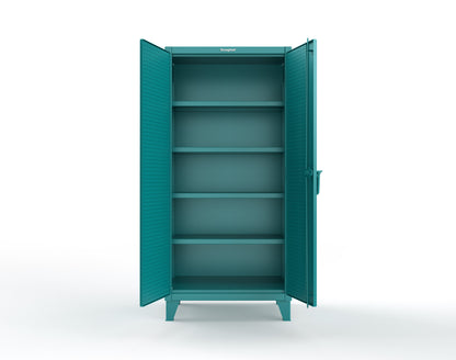 Extreme Duty 12 GA Cabinet with Pegboard Doors, 4 Shelves - 36 In. W x 24 In. D x 78 In. H - 36-PB-244-5021