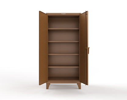 Extreme Duty 12 GA Cabinet with Pegboard Doors, 4 Shelves - 36 In. W x 24 In. D x 78 In. H - 36-PB-244-8008