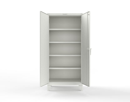 Extreme Duty 12 GA Cabinet with Pegboard Doors, 4 Shelves - 36 In. W x 24 In. D x 78 In. H - 36-PB-244-9003