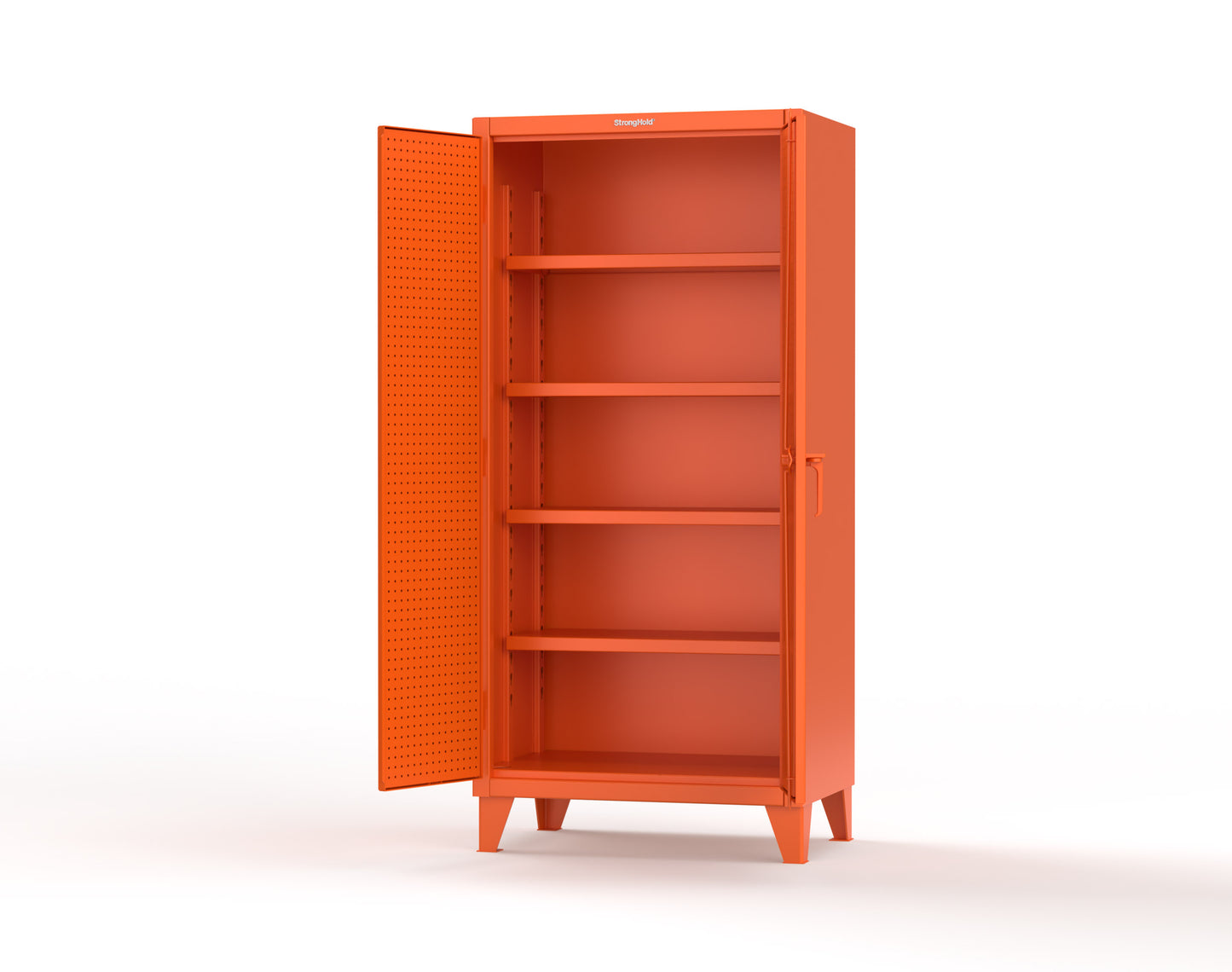 Extreme Duty 12 GA Cabinet with Pegboard Doors, 4 Shelves - 36 In. W x 24 In. D x 78 In. H - 36-PB-244-2009
