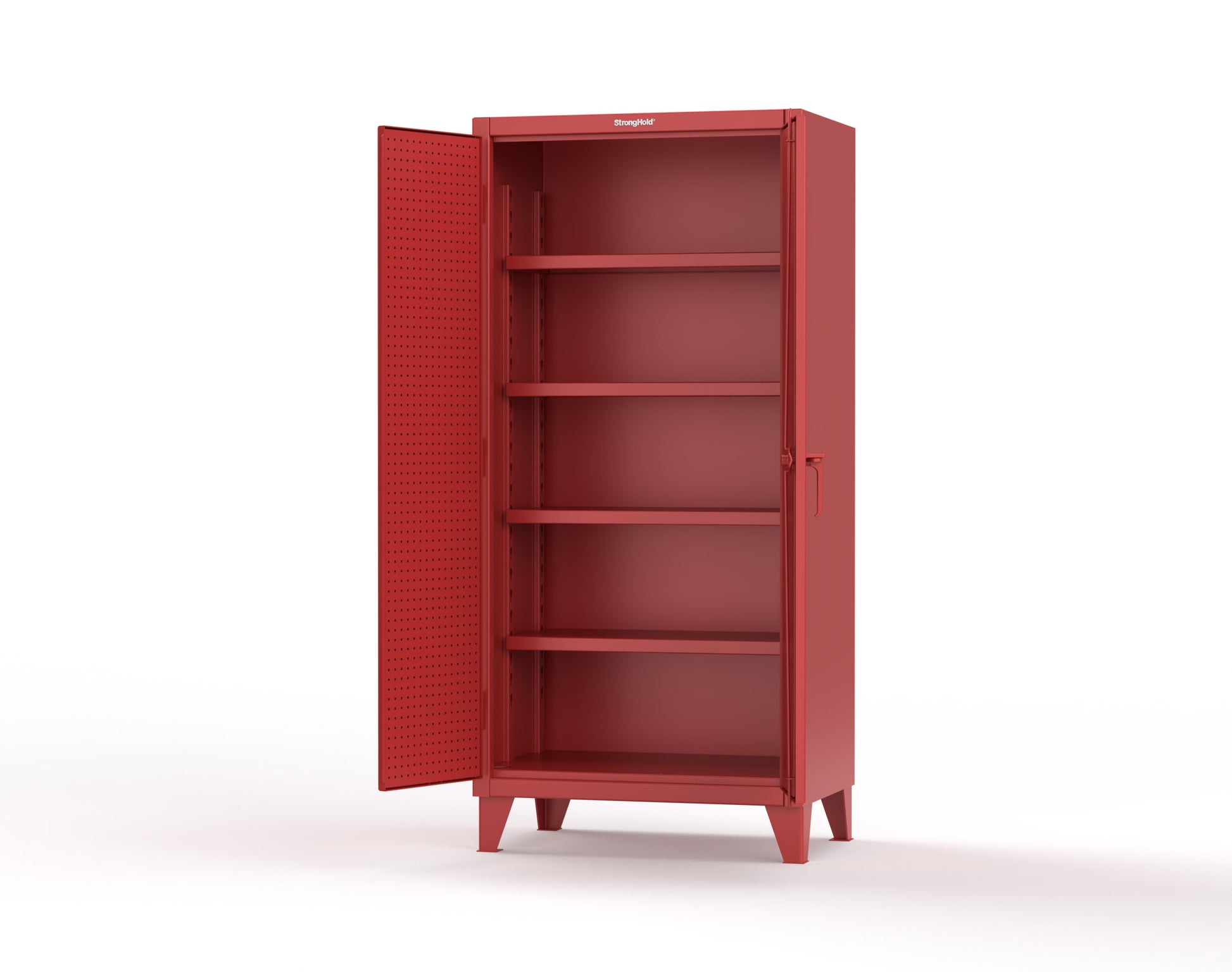 Extreme Duty 12 GA Cabinet with Pegboard Doors, 4 Shelves - 36 In. W x 24 In. D x 78 In. H - 36-PB-244-3001
