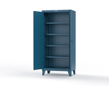 Extreme Duty 12 GA Cabinet with Pegboard Doors, 4 Shelves - 36 In. W x 24 In. D x 78 In. H - 36-PB-244-5001