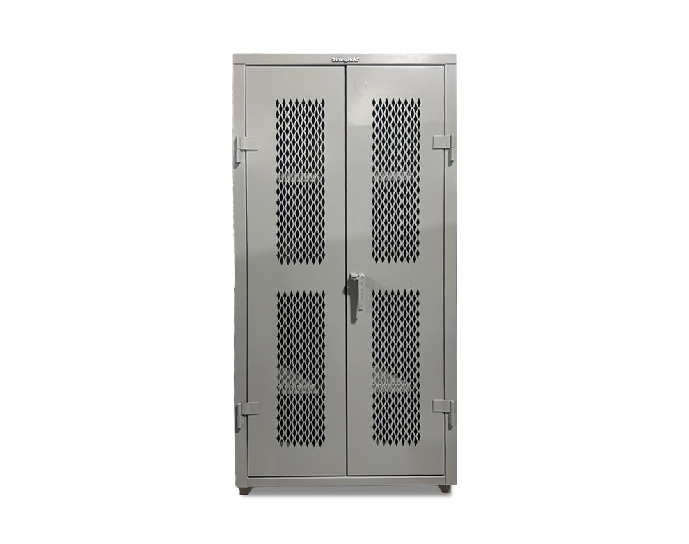 Extra Heavy Duty 14 GA Cabinet with Ventilated (Diamond) Doors & 4 Holes for Electrical - 36 In. W x 24 In. D x 75 In. H - Outlet