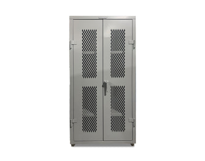 Extra Heavy Duty 14 GA Cabinet with Ventilated (Diamond) Doors & 4 Holes for Electrical - 36 In. W x 24 In. D x 75 In. H - Outlet