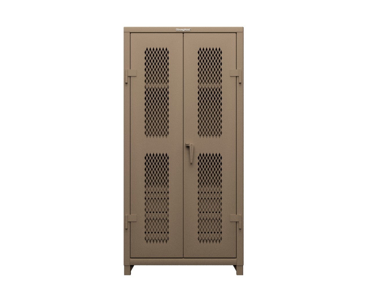 Extra Heavy Duty 14 GA Ventilated (Diamond) Cabinet with 6 Half-Width Drawers, 3 Shelves - 36 In. W x 24 In. D x 75 In. H - 36-V-243-6/5DB-L-1019