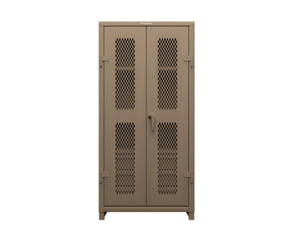 Extra Heavy Duty 14 GA Ventilated (Diamond) Cabinet with 6 Half-Width Drawers, 3 Shelves - 36 In. W x 24 In. D x 75 In. H - 36-V-243-6/5DB-L-1019