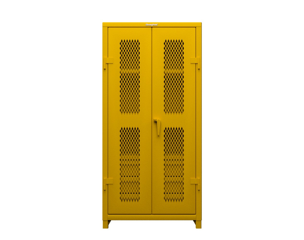Extra Heavy Duty 14 GA Ventilated (Diamond) Cabinet with 6 Half-Width Drawers, 3 Shelves - 36 In. W x 24 In. D x 75 In. H - 36-V-243-6/5DB-L-1021
