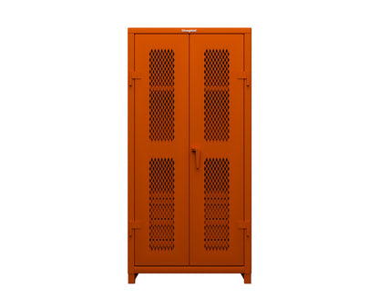 Extra Heavy Duty 14 GA Ventilated (Diamond) Cabinet with 6 Half-Width Drawers, 3 Shelves - 36 In. W x 24 In. D x 75 In. H - 36-V-243-6/5DB-L-2009