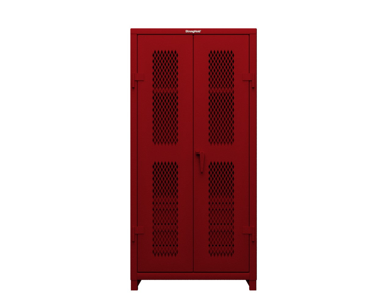 Extra Heavy Duty 14 GA Ventilated (Diamond) Cabinet with 6 Half-Width Drawers, 3 Shelves - 36 In. W x 24 In. D x 75 In. H - 36-V-243-6/5DB-L-3001