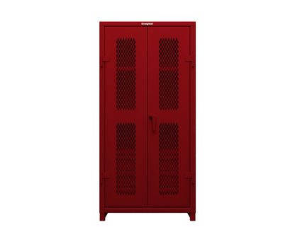 Extra Heavy Duty 14 GA Ventilated (Diamond) Cabinet with 6 Half-Width Drawers, 3 Shelves - 36 In. W x 24 In. D x 75 In. H - 36-V-243-6/5DB-L-3001