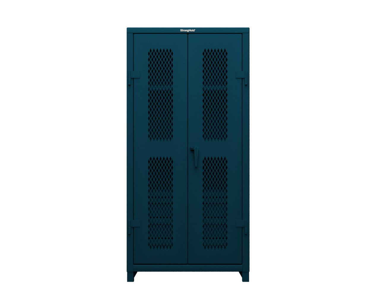 Extra Heavy Duty 14 GA Ventilated (Diamond) Cabinet with 6 Half-Width Drawers, 3 Shelves - 36 In. W x 24 In. D x 75 In. H - 36-V-243-6/5DB-L-5001