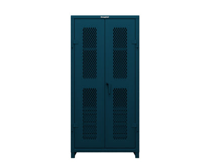 Extra Heavy Duty 14 GA Ventilated (Diamond) Cabinet with 6 Half-Width Drawers, 3 Shelves - 36 In. W x 24 In. D x 75 In. H - 36-V-243-6/5DB-L-5001