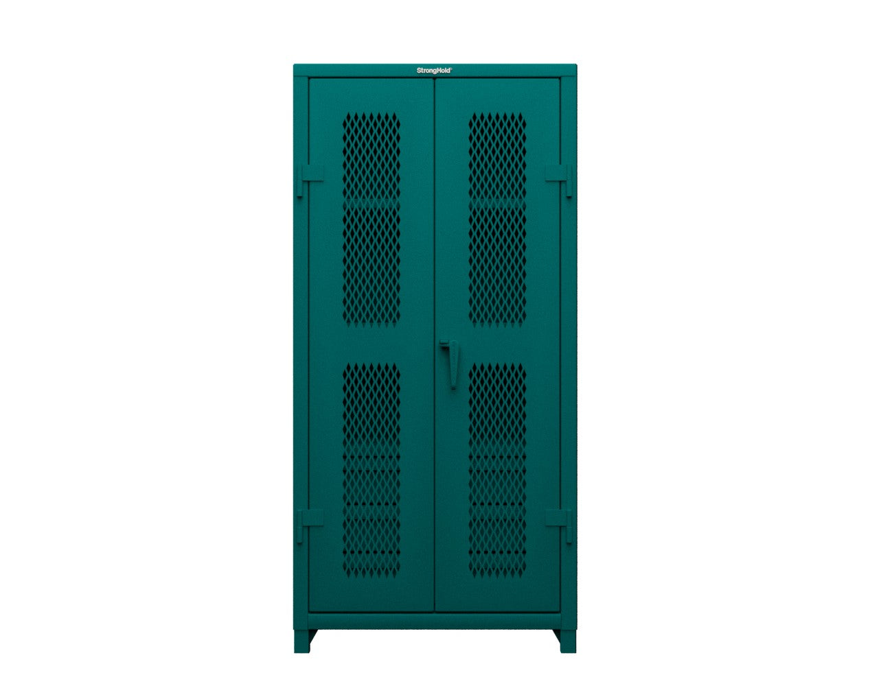 Extra Heavy Duty 14 GA Ventilated (Diamond) Cabinet with 6 Half-Width Drawers, 3 Shelves - 36 In. W x 24 In. D x 75 In. H - 36-V-243-6/5DB-L-5021