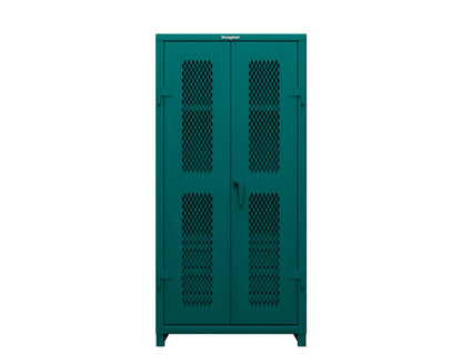 Extra Heavy Duty 14 GA Ventilated (Diamond) Cabinet with 6 Half-Width Drawers, 3 Shelves - 36 In. W x 24 In. D x 75 In. H - 36-V-243-6/5DB-L-5021