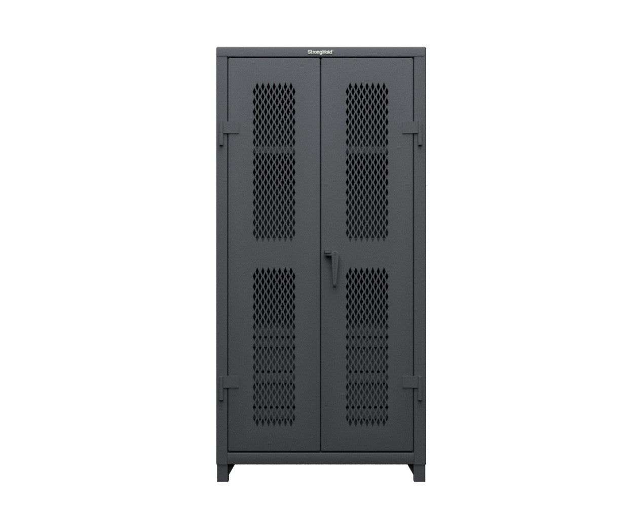 Extra Heavy Duty 14 GA Ventilated (Diamond) Cabinet with 6 Half-Width Drawers, 3 Shelves - 36 In. W x 24 In. D x 75 In. H - 36-V-243-6/5DB-L-7024