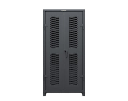 Extra Heavy Duty 14 GA Ventilated (Diamond) Cabinet with 6 Half-Width Drawers, 3 Shelves - 36 In. W x 24 In. D x 75 In. H - 36-V-243-6/5DB-L-7024