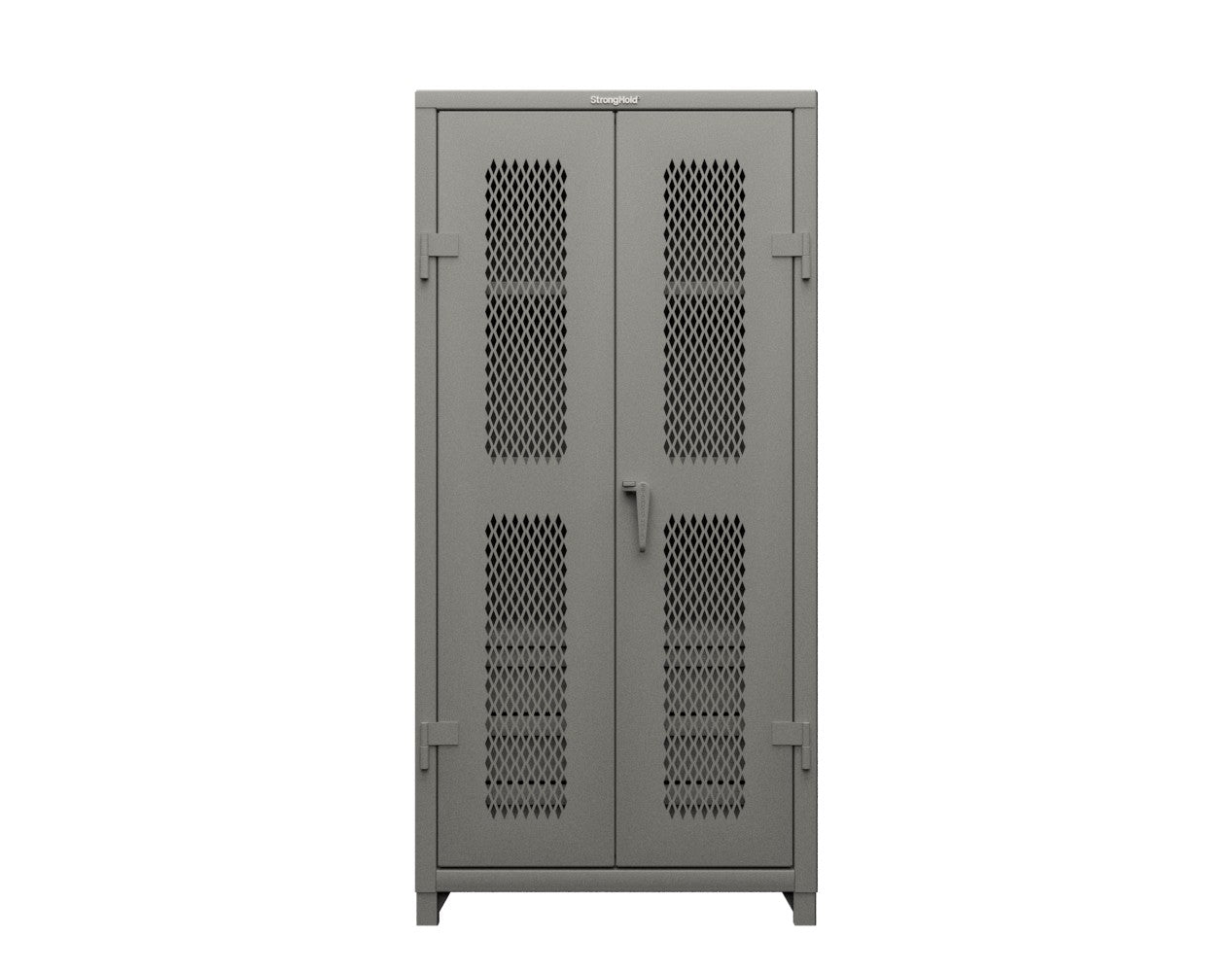 Extra Heavy Duty 14 GA Ventilated (Diamond) Cabinet with 6 Half-Width Drawers, 3 Shelves - 36 In. W x 24 In. D x 75 In. H - 36-V-243-6/5DB-L-7037