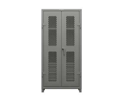 Extra Heavy Duty 14 GA Ventilated (Diamond) Cabinet with 6 Half-Width Drawers, 3 Shelves - 36 In. W x 24 In. D x 75 In. H - 36-V-243-6/5DB-L-7037
