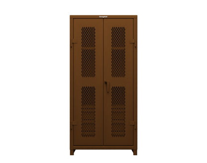 Extra Heavy Duty 14 GA Ventilated (Diamond) Cabinet with 6 Half-Width Drawers, 3 Shelves - 36 In. W x 24 In. D x 75 In. H - 36-V-243-6/5DB-L-8008