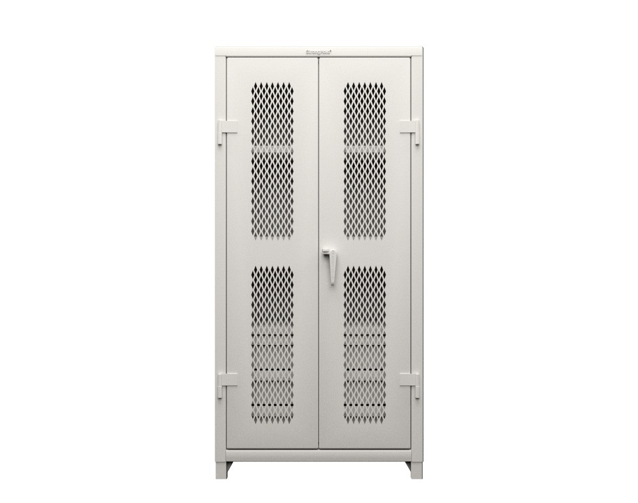 Extra Heavy Duty 14 GA Ventilated (Diamond) Cabinet with 6 Half-Width Drawers, 3 Shelves - 36 In. W x 24 In. D x 75 In. H - 36-V-243-6/5DB-L-9003