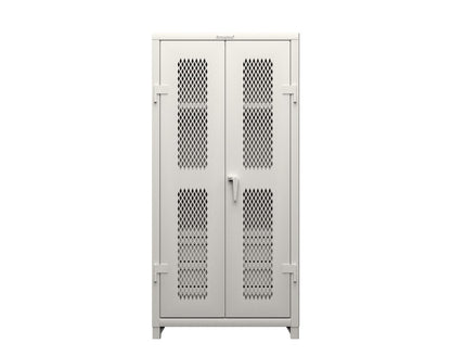 Extra Heavy Duty 14 GA Ventilated (Diamond) Cabinet with 6 Half-Width Drawers, 3 Shelves - 36 In. W x 24 In. D x 75 In. H - 36-V-243-6/5DB-L-9003