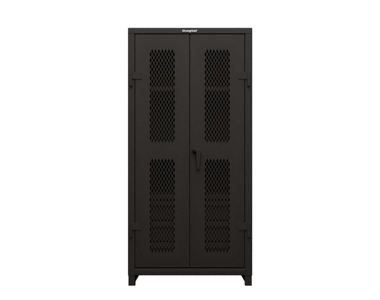 Extra Heavy Duty 14 GA Ventilated (Diamond) Cabinet with 6 Half-Width Drawers, 3 Shelves - 36 In. W x 24 In. D x 75 In. H - 36-V-243-6/5DB-L-9003