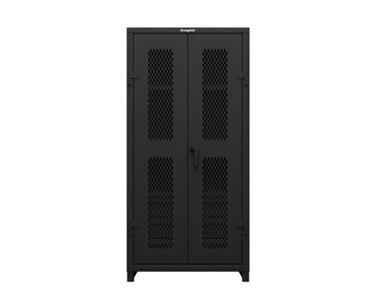 Extra Heavy Duty 14 GA Ventilated (Diamond) Cabinet with 6 Half-Width Drawers, 3 Shelves - 36 In. W x 24 In. D x 75 In. H - 36-V-243-6/5DB-L-9003