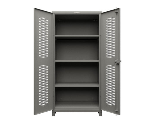Extra Heavy Duty 14 GA Cabinet with Ventilated (Diamond) Doors - 36 In. W x 24 In. D x 75 In. H