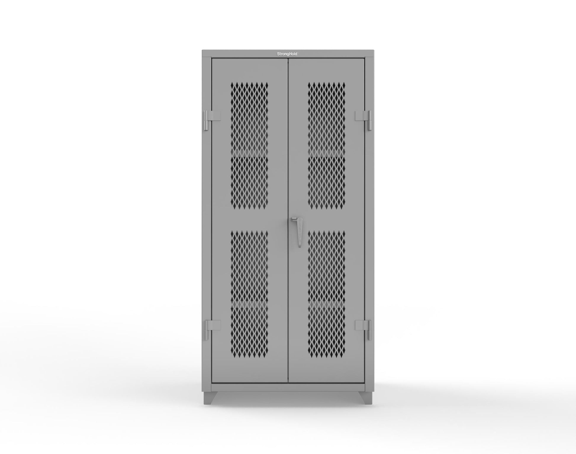 Extra Heavy Duty 14 GA Cabinet with Ventilated (Diamond) Doors - 36 In. W x 24 In. D x 75 In. H - 36-V-243-L-7037