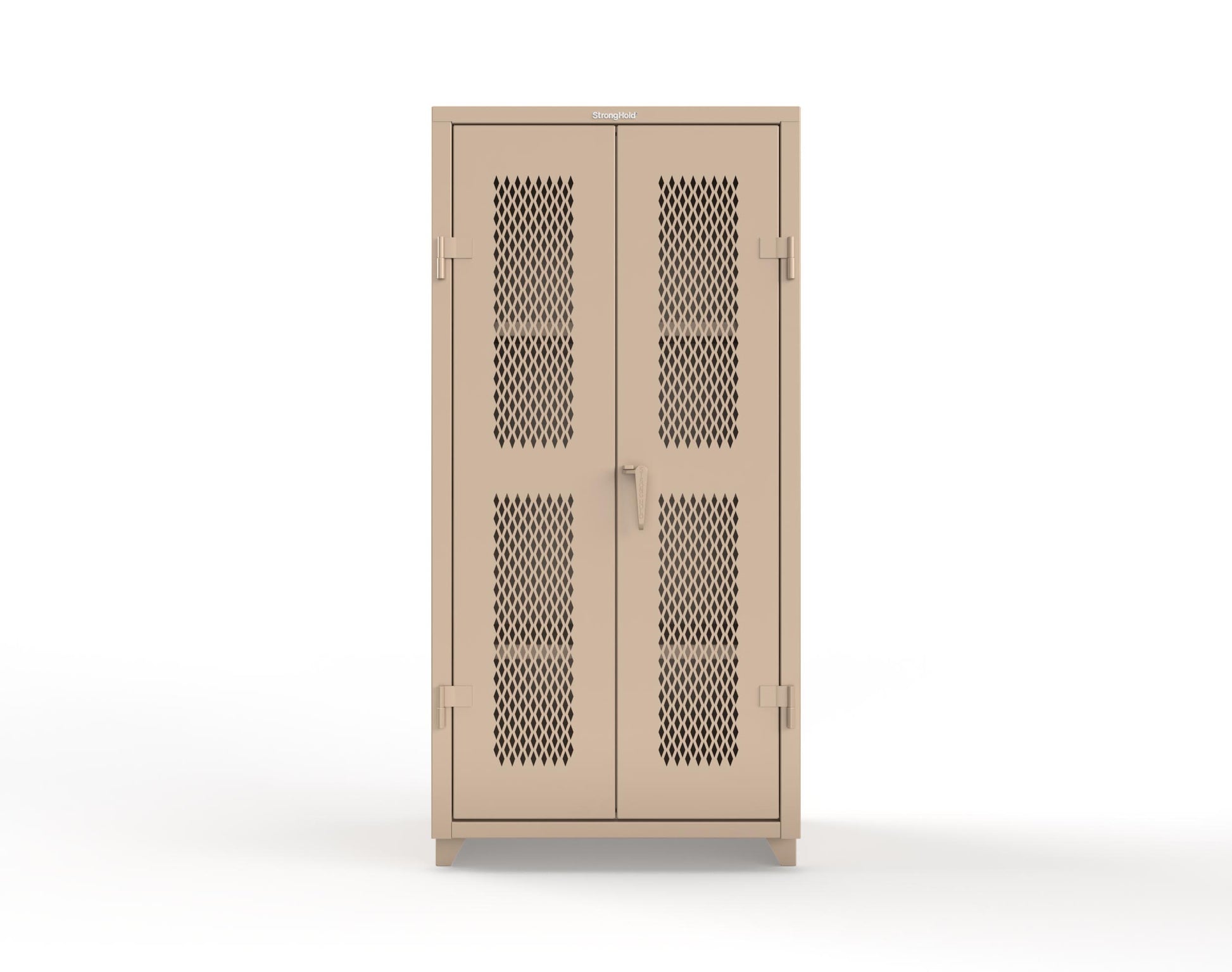 Extra Heavy Duty 14 GA Cabinet with Ventilated (Diamond) Doors - 36 In. W x 24 In. D x 75 In. H - 36-V-243-L-1019