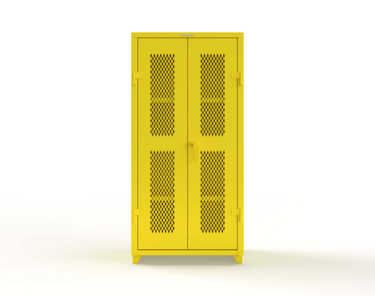 Extra Heavy Duty 14 GA Cabinet with Ventilated (Diamond) Doors - 36 In. W x 24 In. D x 75 In. H - 36-V-243-L-1021