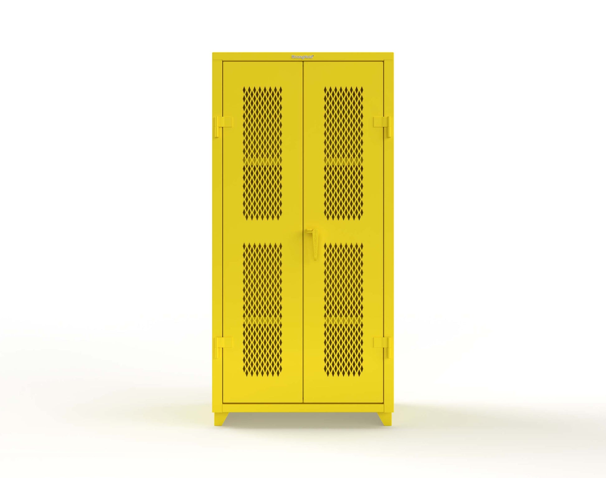 Extra Heavy Duty 14 GA Cabinet with Ventilated (Diamond) Doors - 36 In. W x 24 In. D x 75 In. H - 36-V-243-L-1021